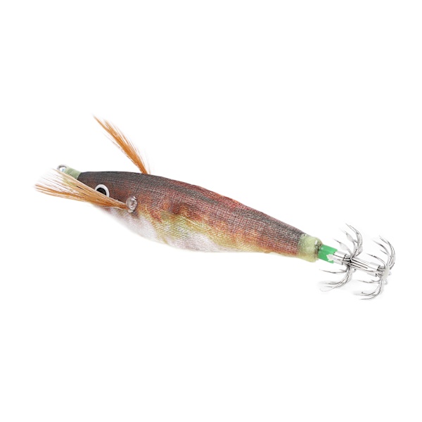 Fiske blekksprut Jigs Agn Blekksprut Jig Krok Hardt fiskeslokk med lysende effekt for havbåtfiske i elvedammen Brun