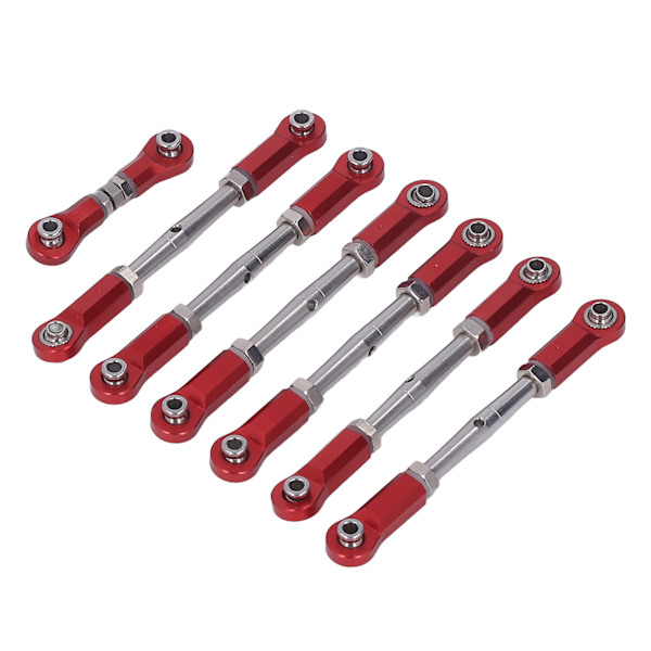 7PCS Justerbar Länkstång i Metall för Traxxas 1/10 RC Bil Justerbar Länkstång Set Röd