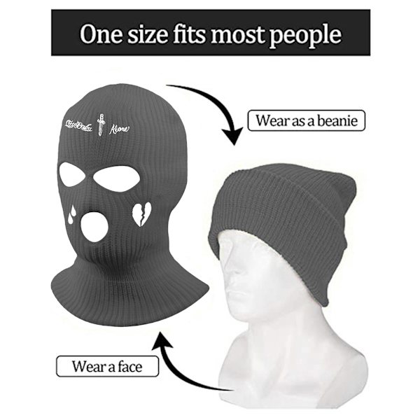 3-håls Balaclava Stickad Ansiktsmask Höst Vinter Andningsbar Varm Skidmask för Män Kvinnor Utomhus Cykling Skidåkning Löpning