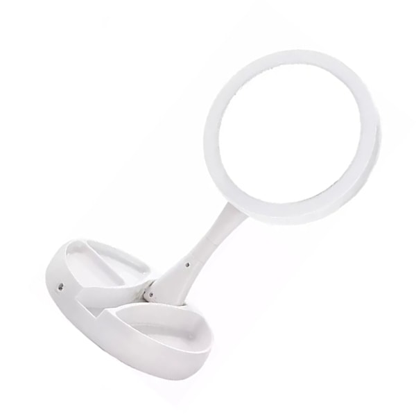 Taitettava meikkpeili Pyöreä peili LED-valolla 10-kertainen suurennos Kauneuspeili USB