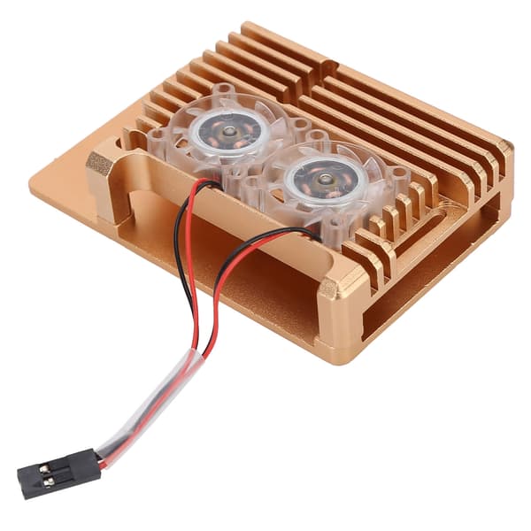 Kjøleveske i aluminiumslegering med vifte for Raspberry Pi 4 B ModelGold