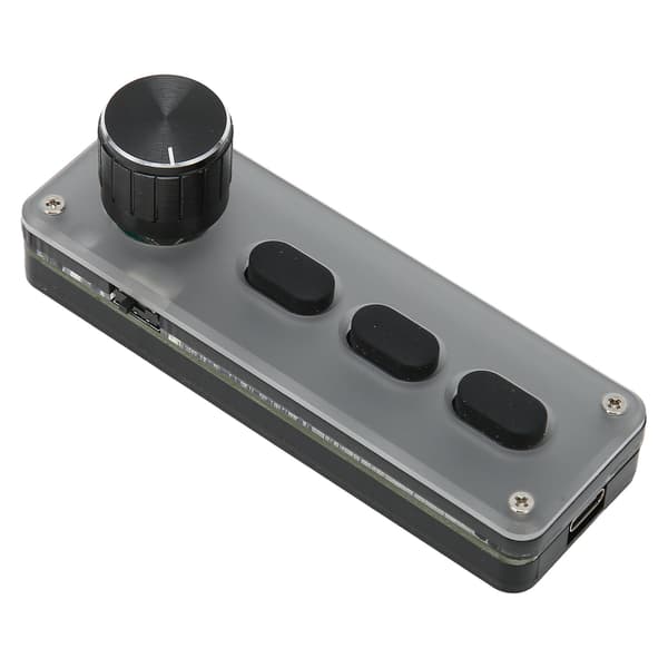 3 Tangenter Mini Keypad Trådbunden USB Bluetooth Silikon Tyst DIY Programmerbart Tangentbord med Vred för Spel Media Musik
