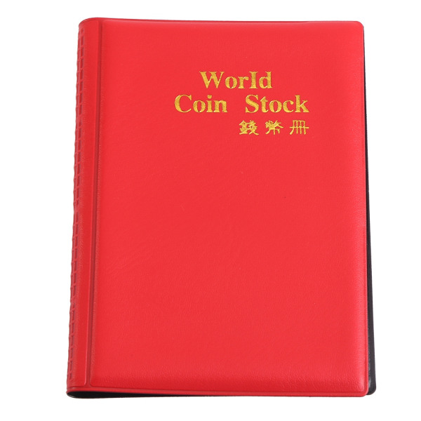 Nya 120 fickor 10 sidor World Coin Storage Folder Album Pengar Insamlingshållare Bok Röd