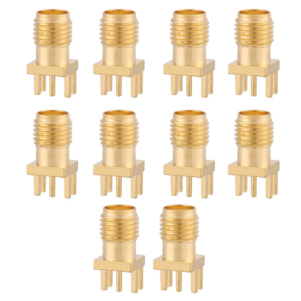 10 stk. messing SMA hunn basekontakt Jack PCB-montering 50 Ohm RF-kontakter