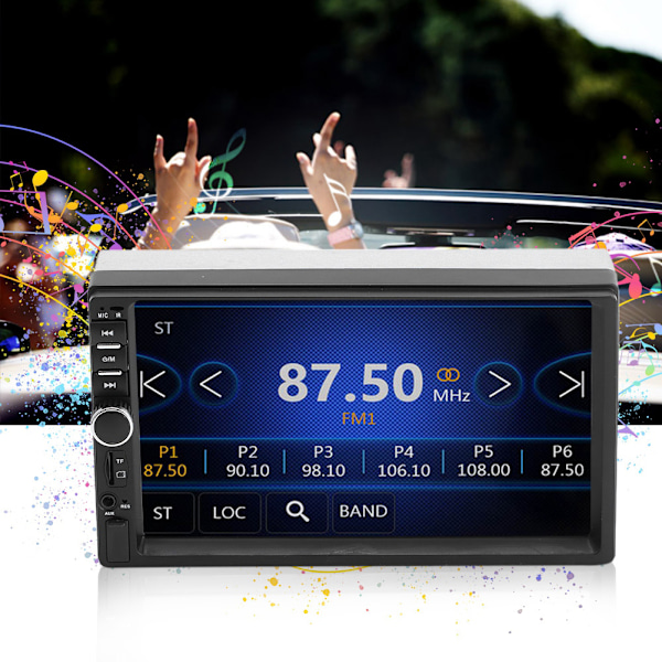 Auton yleinen 7 tuuman multimediasoitin, audiosoitin, MP5-soitin, jossa TF-liitäntä ja FM