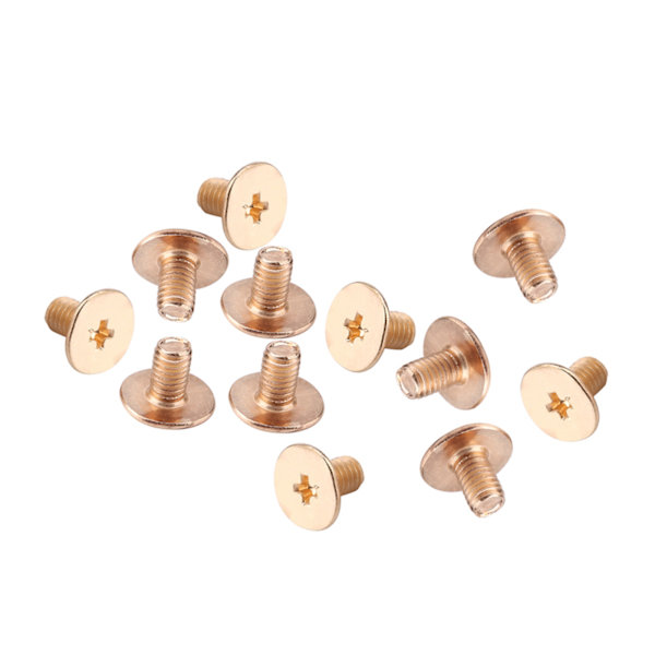 10 stk messing nitte studs skrue tilbage runde hoved ring Leathercraft tilbehør