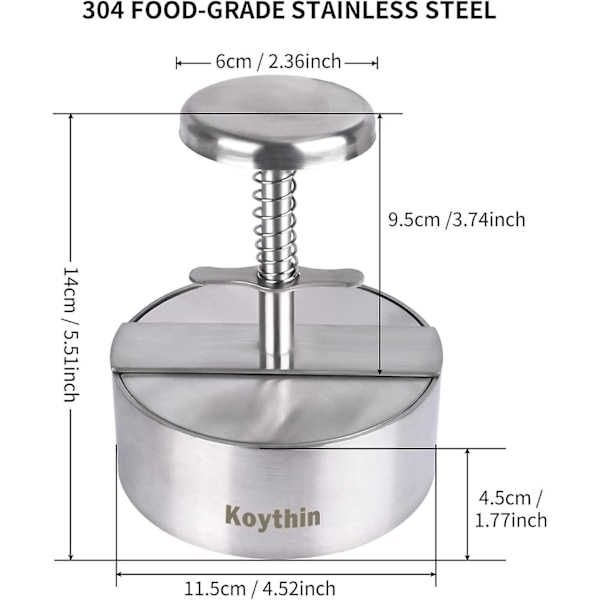 Justerbar Burger Pie Maker Maskine, Non-Stick Pie Maker Form, Fantastisk til Oksekød, Grøntsager, Burger og Bagning, Ideel til BBQ og Hjemmelavet Burger (Diamet