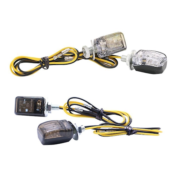 4 st Universal Motorcykel Mini LED Blinkers Auto Tillbehör, Svart,