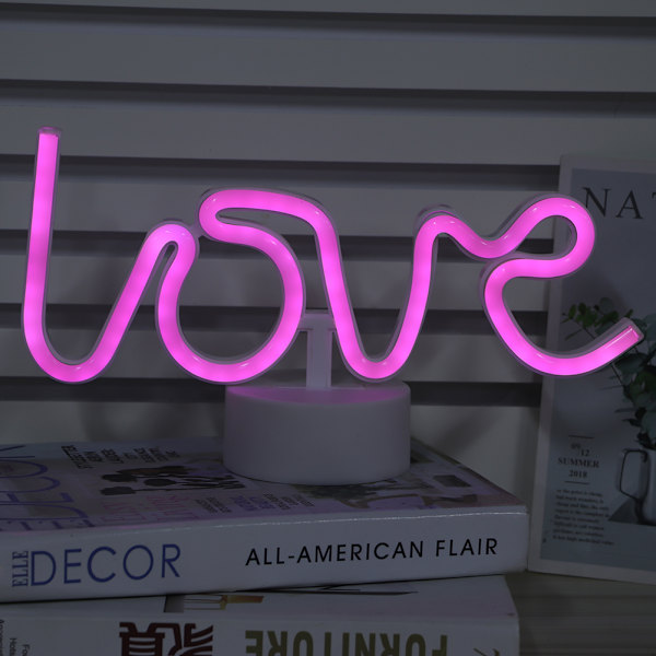 Innovativ unik form engelsk bokstav LED-lys hjem soverom nattlys Valentinsdag gave