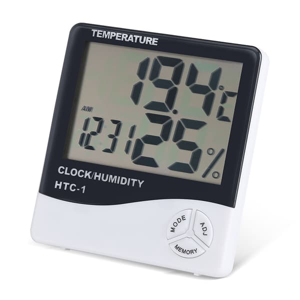 Digital LCD Inomhus Termometer Hygrometer Temperatur Luftfuktighetsmätare med Väckarklocka