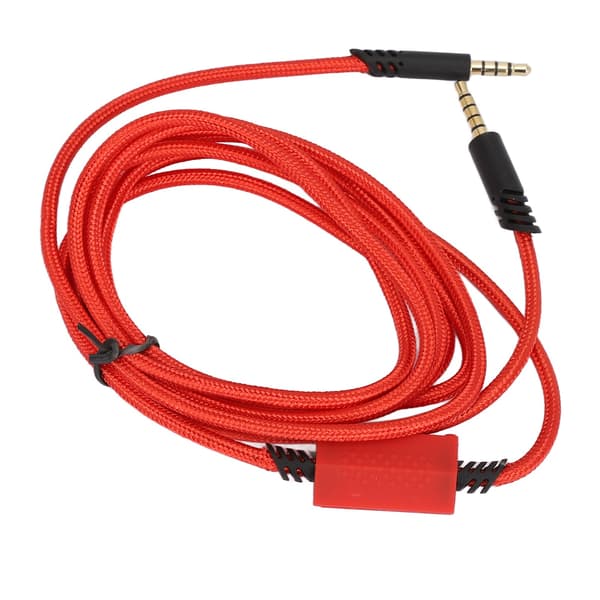 Spillkabel for Gaming Headset, Lydkabel, Erstatningskabel med Stille-Kontrollbryter for Logitech for ASTRO A10 A40 TR Rød