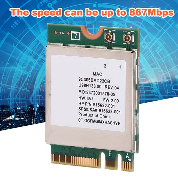 Nätverkskort RTL8822BE Dual Band 2.4G/5G M.2-gränssnittsstöd för Bluetooth 4.2