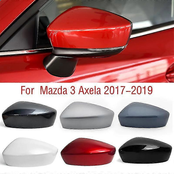 Til Mazda 3 Axela M3 2017 2018 2019 Bil Vinge Dør Sidespejl Hætte Skal Hus Udvendig Bakspejl Dæksel Låg blueright