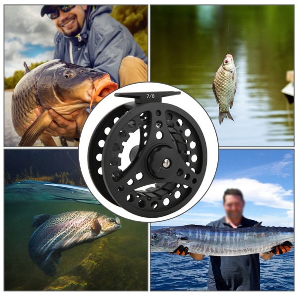 Flugfiske Helt i Metall Tryckgjutning Lager Gapless Wire Wheel Line Rulle Utrustning(7/8 )
