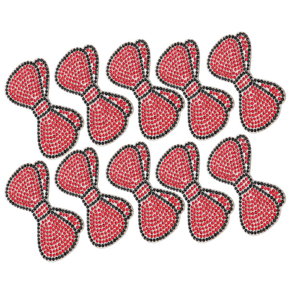 10 stk. Rhinestone-patch, strygejern på krystalapplikation, tegneseriedekoration til DIY-håndværk, sløjfe