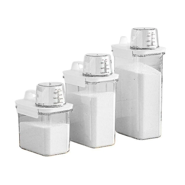 Lufttæt Vaskepulverbeholder Pulveropbevaringsboks Klar Vask-B1 1100ML