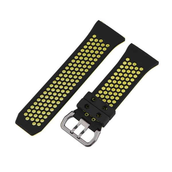 Silikoninen urheiluranneke, vaihtovärinen ranneke Fitbit Ionic Large -koolle, musta ja vihreä
