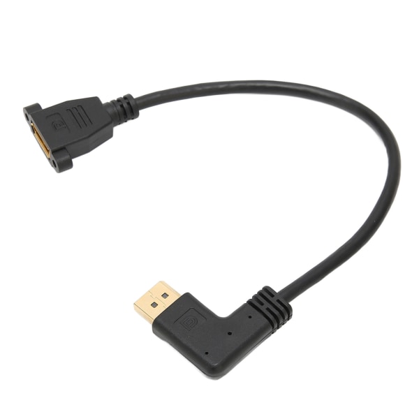 Högervinklad Displayportkabel Dubbelhål Låsbar Typ 4K HD 90 grader Armbåge Displayport Adapter för DP 1.2