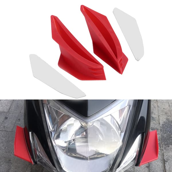 Motorsykkel Aerodynamiske Winglets Spoiler Ving Universal Modifikasjonstilbehør Rød