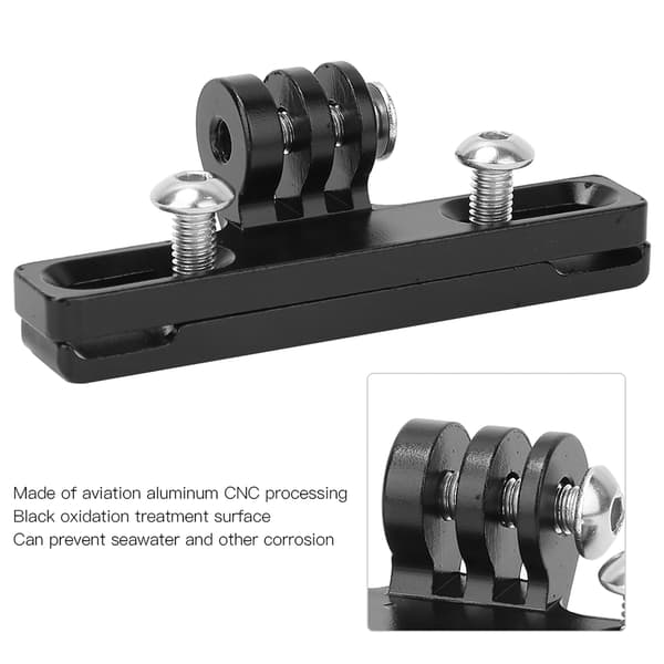 Aluminiumslegering Sort Cykelbase Cykelsaddel Pude Klips Montering til Gopro Hero6/5/4/3 Kamera