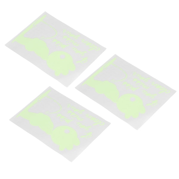 3 st Luminous Stickers Söta Mönster Vattentäta Självhäftande DIY Konst Dekaler för Toalett Vägg Fönster Dekoration Hantverk