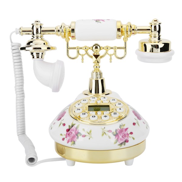 CT‑N8006 Retro-stil drejeknap i keramikimitation til skrivebordstelefon til hjemmet og kontoret