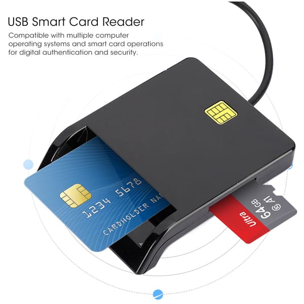 USB2.0 multifunksjonell smartkortleser for M2 / MS / Bank / ID / SIm-minne / CAC-kort