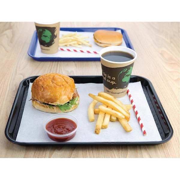 Fast Food Brett, Liten Størrelse: 345 x 265 mm/ 13.5 x 10.5 tommer, Sort Polypropylen