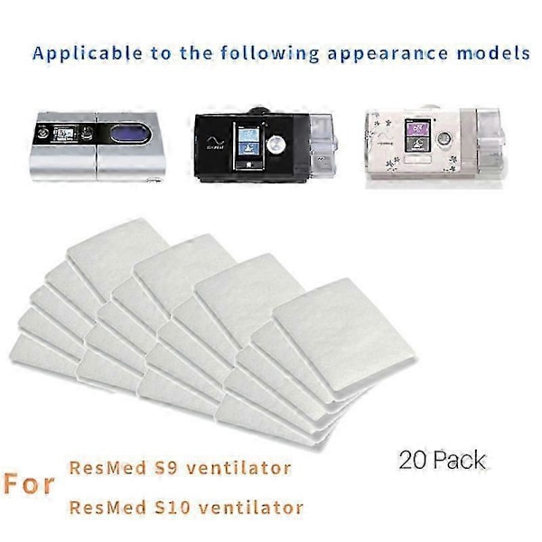 CPAP Luftfilter - Ultra Fina Engångsfilter Kompatibla med CPAP-maskiner - 20 Filter