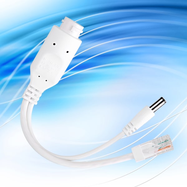 24V vandtæt IP-kamera Power Over Ethernet Adapter POE Kabel Splitter Injector White