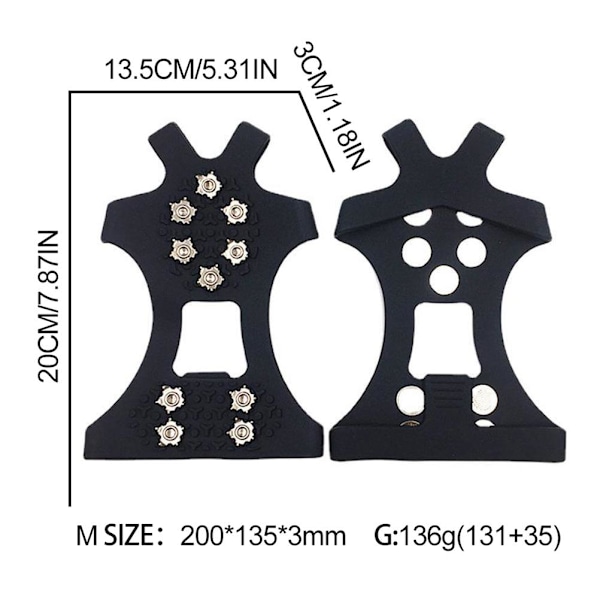 1 par Crampons Ice Traction Cleats Non Slip Sko Greb 10 Spikes Ice Cleats til Sko Støvler Traction Cleats til Udendørs Gåture på Sne og Is