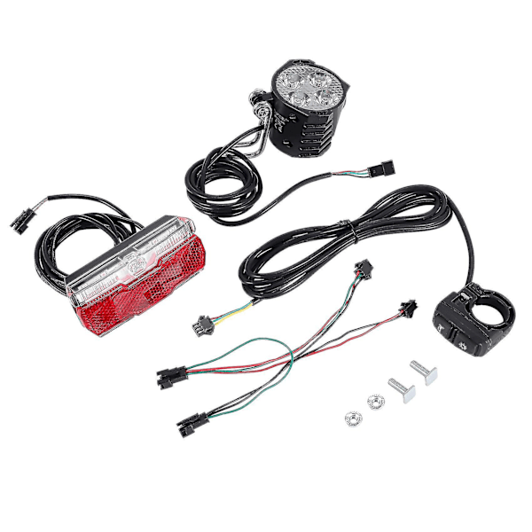 Elektrisk Sykkel Front- og E-sykkel Baklyssett Inngang 36v 48v 60v Innebygd Høyttaler E-sykkel Frontlykt og Baklys-B5