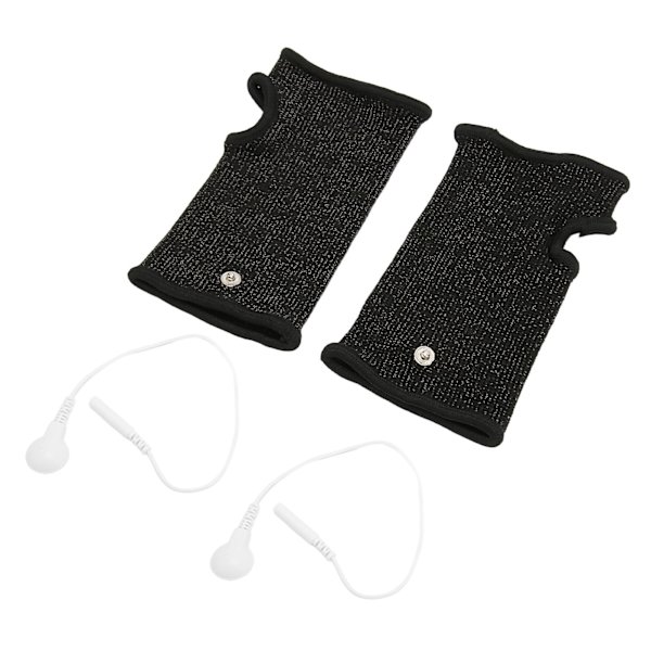 2st ledande armband Minskar smärta Svullnad Silver Fiber Elastisk för artrit Domningar Svart