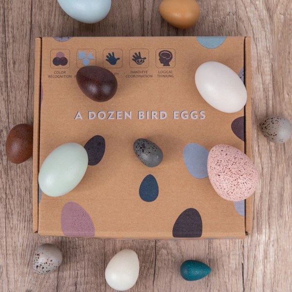 12 st bärbara träimitation ägg DIY påskägg för hem- och festdekoration konstgjorda fågelägg