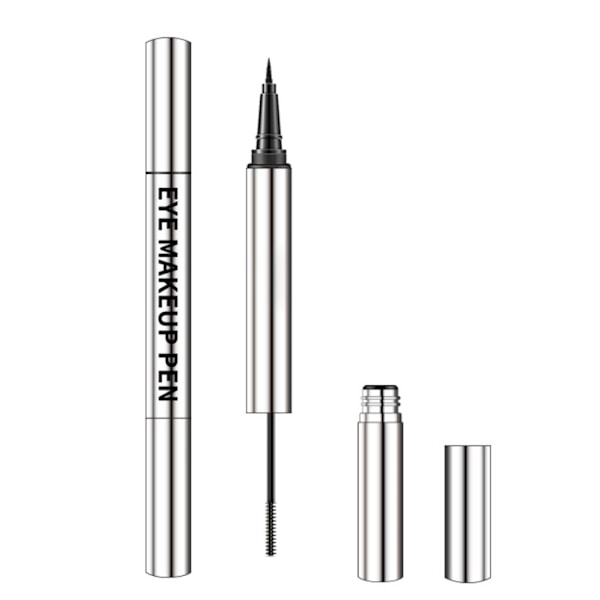 Sølvfarvet Tube Dobbelt Hoved Eyeliner og Mascara Vandtæt og Langtidsholdbar Flydende Eyeliner Pen