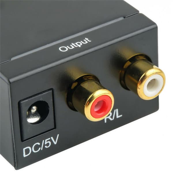 Optisk koaksial Toslink digital til analog lydkonverter adapter