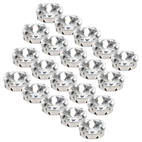 20 kpl kynsitimantteja, kiiltäviä DIY-käsinompelukoristeita vaatteisiin (15 mm pyöreä muoto)