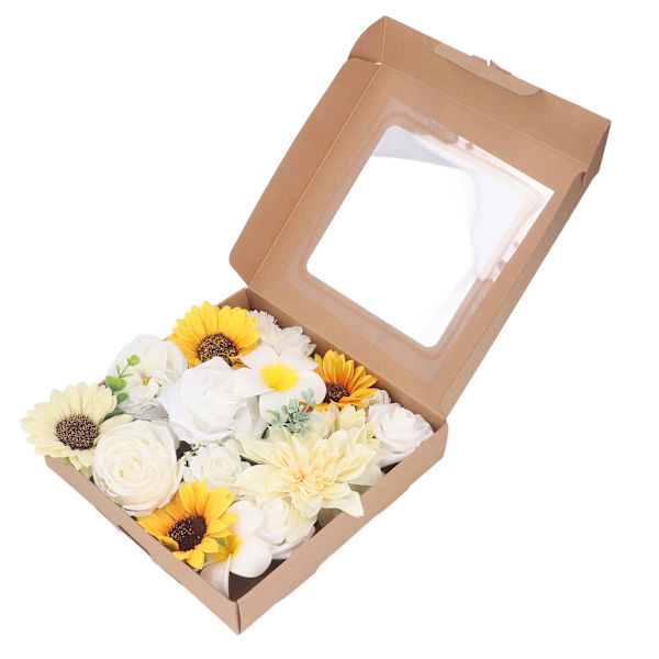 Konstgjorda blommor kombination låda set falska blommor för DIY bröllop fest heminredning rekvisita LH001