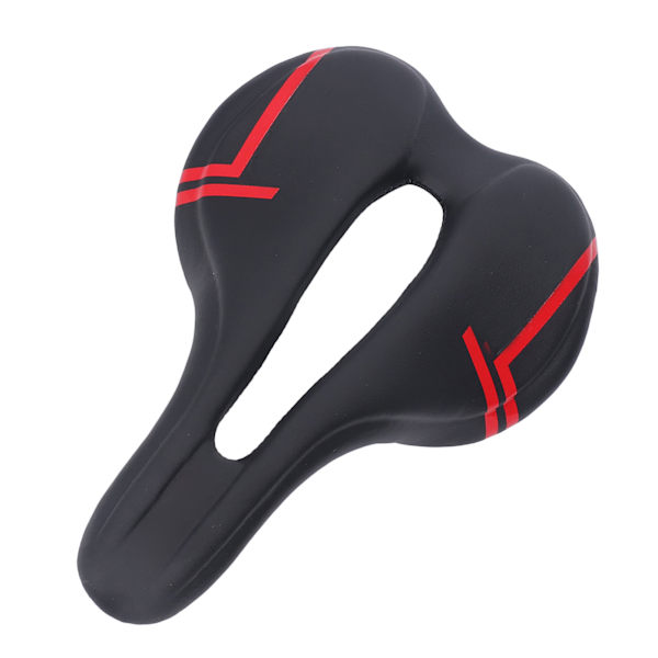 ZTTO Mountainbike sadelkudde i mikrofiber PU-läder, ihålig och andningsbar, för landsvägscykling, svart och röd