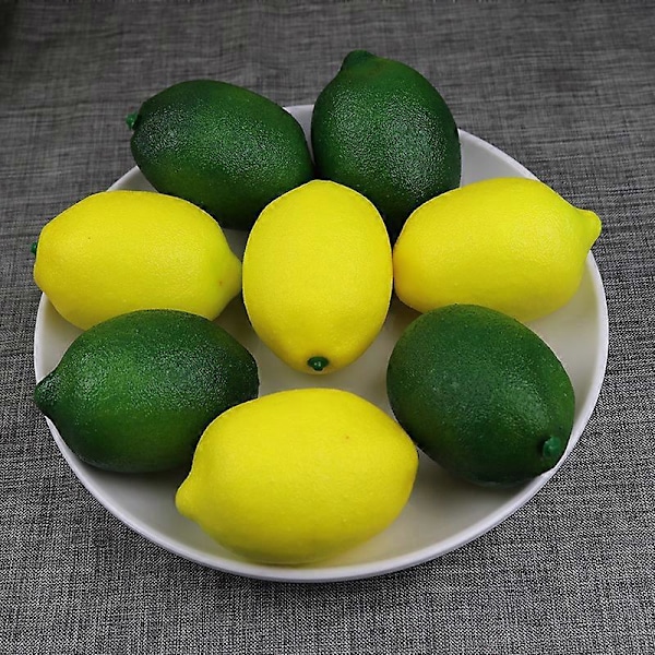 6 kpl Keinotekoisia hedelmiä koristeluun, Väärennetty lime, Simuloidut hedelmät ja vihannekset, Koti- ja keittiösisustus Keinotekoinen lime