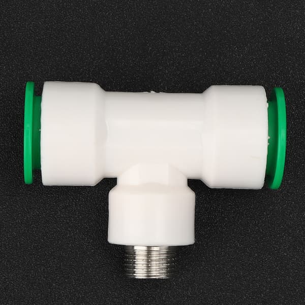 Dobbel 25 mm til G1/2 tomme utvendig gjenge PPR plast vannrør adapter T-kobling vannrørfittings