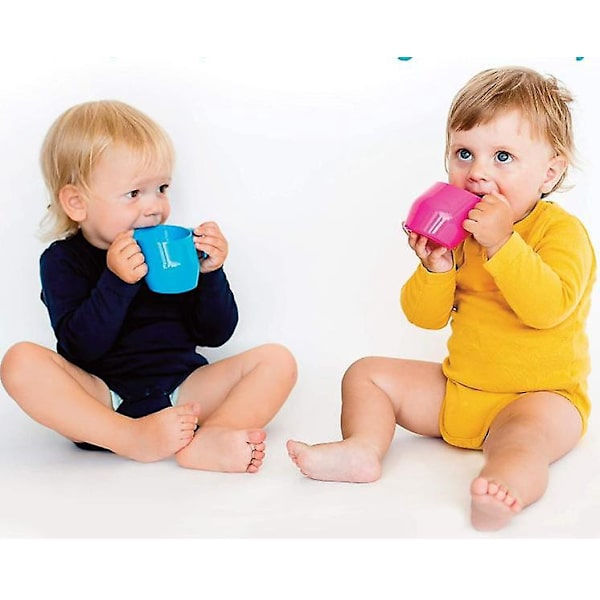 Optimalisert tittel: Unik vinklet design tohåndtert babykopp - Vitality Orange Cup