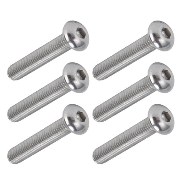 30 stk. Hex Socket Knaphue-Skruer A2 Rustfrit Stål M10x1,5 Grov Gevind Sæt KitM10x55