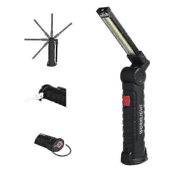 Hmwy-xanes 175a 360 graders rotation USB genopladelig COB+LED nødarbejdslys
