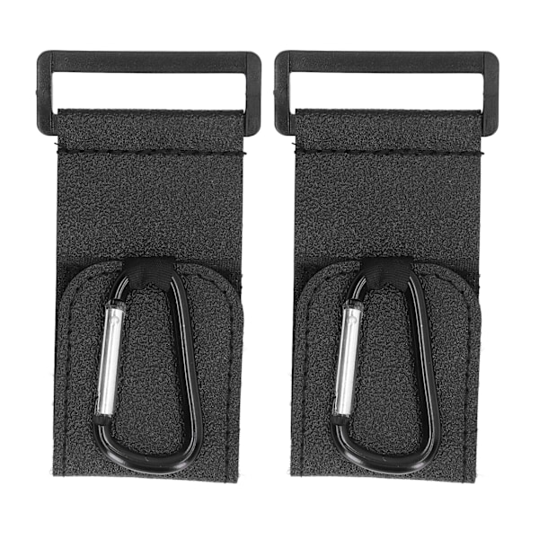 2 kpl musta vauvanrattaiden koukku monikäyttöinen handsfree nahkainen rattaiden koukku pidike karabiini
