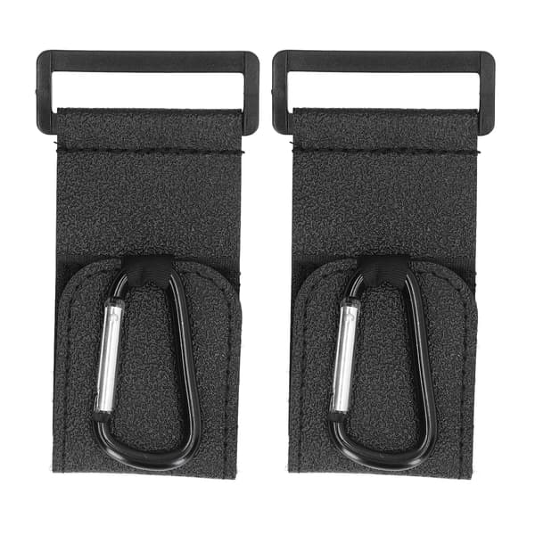 2 st svarta barnvagnskrokar multifunktionella handsfree läder barnvagnskrokfäste karbinhake