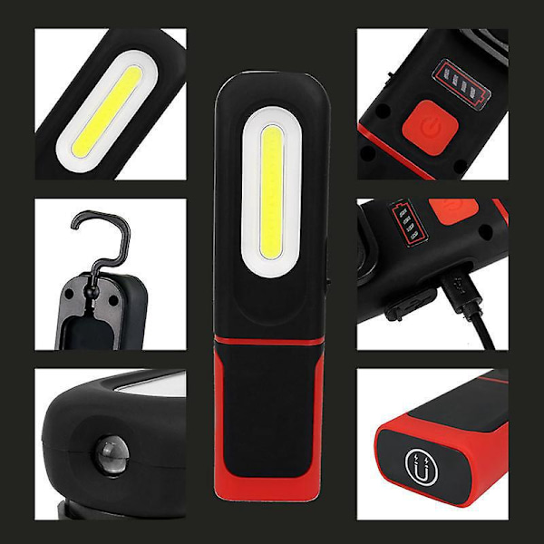 360 Graders Roterende LED Arbejdslampe 2 i 1 Inspektionslygte - 4.2 x 3 x 4cm