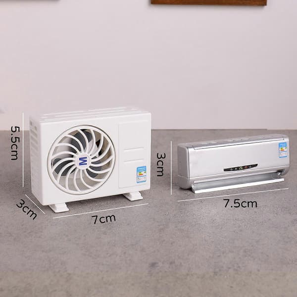 Child-Safe Solar-Powered Air Conditioner Model Realistic ABS Design Enhances Dollhouse Interactive Play And Creativity Gray Gray