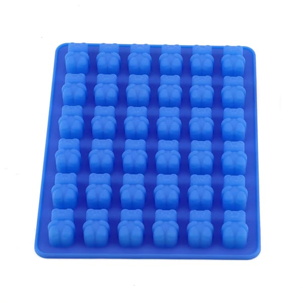 Bjørneform isterningebakke form maker silikone is chokolade (mørkeblå pipette)