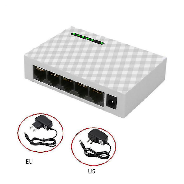 1000m Desktop-nätverk Switch Rj45 Ethernet 5 Port Hub För Dator Hem Monitor